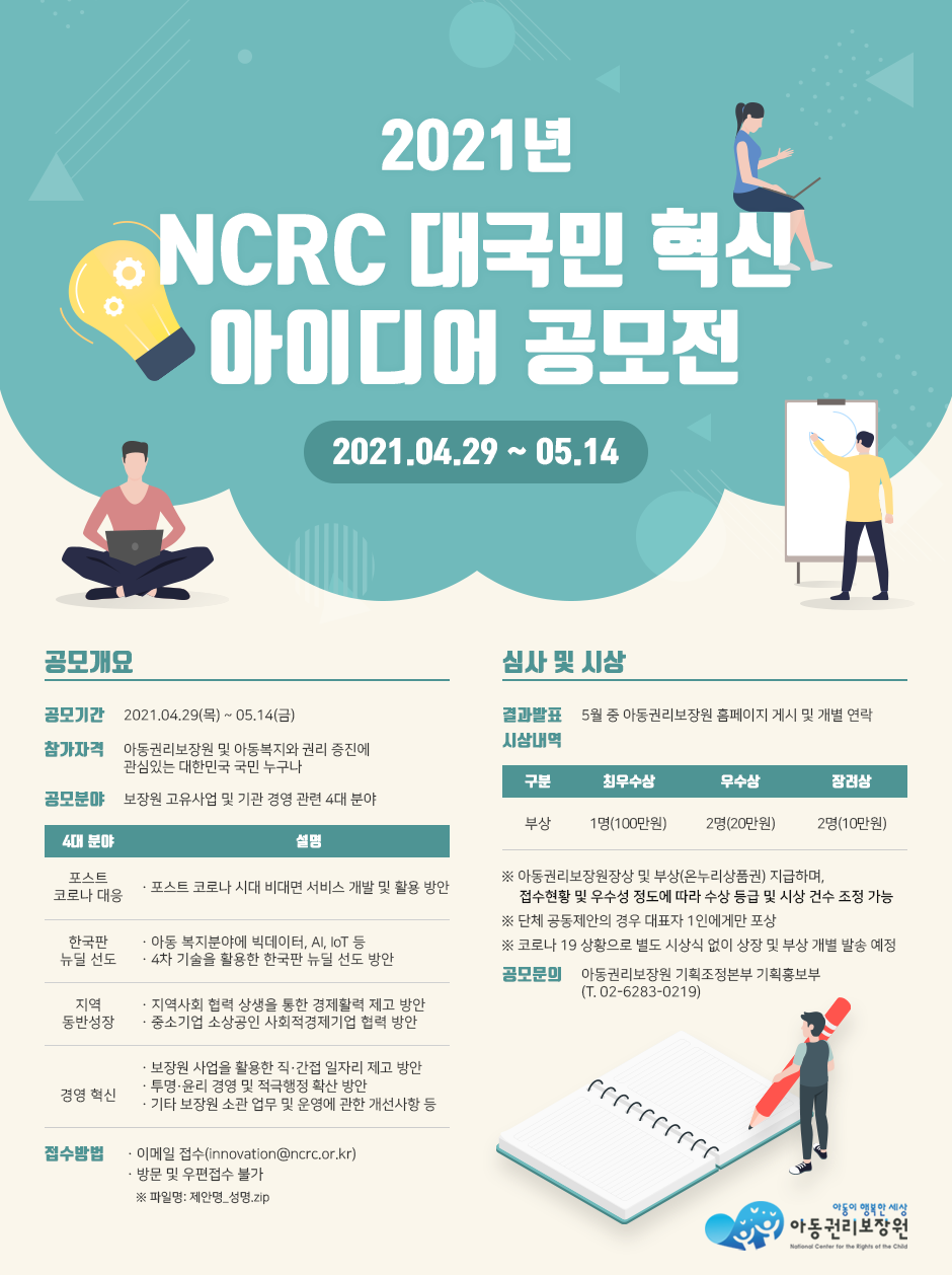 [붙임2] 2021년 NCRC 대국민 혁신 아이디어 공모전 안내 포스터.png